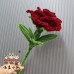 2 PCS * Handmade Pipe Cleaner Rose Flower Green Leaves Artificial Simulation Flower Indoor Home Desktop Party Wedding Decor 