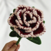 2 PCS * Handmade Pipe Cleaner Rose Flower Green Leaves Artificial Simulation Flower Indoor Home Desktop Party Wedding Decor 
