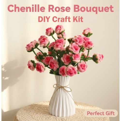 Exactly Same Gradient Pink Color Rose Making Kits As Tiktok Live Streaming Fuzzy Pipe Cleaner Chenille Stems DIY Craft Supplies