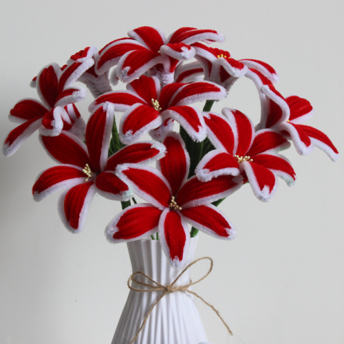 Exactly Same Lily Making Kits As Tiktok Live Streaming Fuzzy Pipe Cleaner Chenille Stems DIY Craft Supplies For White & Red Lily Exactly Same Lily Making Kits As Tiktok Live Streaming Fuzzy Pipe Cleaner Chenille Stems DIY Craft Supplies For White & Red Lily