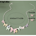 Women's Butterfly Necklace and Earrings Multicolour Wedding Jewelry Luxury Crystal Pearl Necklace /Earrings Ladies Jewelry Sets