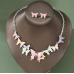 Women's Butterfly Necklace and Earrings Multicolour Wedding Jewelry Luxury Crystal Pearl Necklace /Earrings Ladies Jewelry Sets
