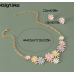Women's Flower Necklace and Earrings Multicolour Wedding Jewelry Luxury Crystal Pearl Necklace /Earrings Ladies Jewelry Sets