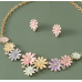Women's Flower Necklace and Earrings Multicolour Wedding Jewelry Luxury Crystal Pearl Necklace /Earrings Ladies Jewelry Sets Women's Flower Necklace and Earrings Multicolour Wedding Jewelry Luxury Crystal Pearl Necklace /Earrings Ladies Jewelry Sets