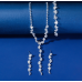Women's Silver Color Fashion Wedding Jewelry Luxury Crystal Pearl Necklace/Earrings/Bracelet Ladies Jewelry Sets for Bridal Women's Silver Color Fashion Wedding Jewelry Luxury Crystal Pearl Necklace/Earrings/Bracelet Ladies Jewelry Sets for Bridal