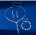 Women's Silver Color Fashion Wedding Jewelry Luxury Crystal Pearl Necklace/Earrings/Bracelet Ladies Jewelry Sets for Bridal Women's Silver Color Fashion Wedding Jewelry Luxury Crystal Pearl Necklace/Earrings/Bracelet Ladies Jewelry Sets for Bridal