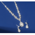 Women's White Color Fashion Wedding Jewelry Luxury Crystal Pearl Necklace/EarringsLadies Jewelry Sets for Bridal