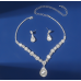 Women's White Color Fashion Wedding Jewelry Luxury Crystal Pearl Necklace/EarringsLadies Jewelry Sets for Bridal