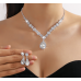 Women's White Color Fashion Wedding Jewelry Luxury Crystal Pearl Necklace/EarringsLadies Jewelry Sets for Bridal Women's White Color Fashion Wedding Jewelry Luxury Crystal Pearl Necklace/EarringsLadies Jewelry Sets for Bridal