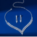 Women's Silver Fashion Wedding Jewelry Luxury Crystal Pearl Necklace/Earrings Ladies Jewelry Sets for Bridal