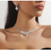 Women's Silver Fashion Wedding Jewelry Luxury Crystal Pearl Necklace/Earrings Ladies Jewelry Sets for Bridal Women's Silver Fashion Wedding Jewelry Luxury Crystal Pearl Necklace/Earrings Ladies Jewelry Sets for Bridal