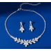 Women's Silver Fashion Wedding Jewelry Luxury Crystal Pearl Necklace/Earrings Ladies Jewelry Sets for Bridal Women's Silver Fashion Wedding Jewelry Luxury Crystal Pearl Necklace/Earrings Ladies Jewelry Sets for Bridal
