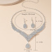 Women's Silver Fashion Wedding Jewelry Luxury Crystal Pearl Necklace/Earrings Ladies Jewelry Sets for Bridal