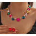 Women's colorful Fashion Wedding Jewelry Luxury Crystal Pearl Necklace/Earrings Ladies Jewelry Sets for Bridal Women's colorful Fashion Wedding Jewelry Luxury Crystal Pearl Necklace/Earrings Ladies Jewelry Sets for Bridal