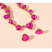 Women's Rose pink Fashion Wedding Jewelry Luxury Crystal Pearl Necklace/Earrings Ladies Jewelry Sets for Bridal Women's Rose pink Fashion Wedding Jewelry Luxury Crystal Pearl Necklace/Earrings Ladies Jewelry Sets for Bridal