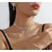 Women's Silver Fashion Wedding Jewelry Luxury Crystal Pearl Necklace/Earrings Ladies Jewelry Sets for Bridal Women's Silver Fashion Wedding Jewelry Luxury Crystal Pearl Necklace/Earrings Ladies Jewelry Sets for Bridal
