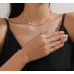 Women's Rose Gold Fashion Wedding Jewelry Luxury Crystal Pearl Necklace/Earrings Ladies Jewelry Sets for Bridal