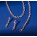 Women's Rose Gold Fashion Wedding Jewelry Luxury Crystal Pearl Necklace/Earrings Ladies Jewelry Sets for Bridal