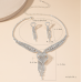 Women's Silver Fashion Wedding Jewelry Luxury Crystal Pearl Necklace/Earrings Ladies Jewelry Sets for Bridal Women's Silver Fashion Wedding Jewelry Luxury Crystal Pearl Necklace/Earrings Ladies Jewelry Sets for Bridal