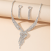 Women's Silver Fashion Wedding Jewelry Luxury Crystal Pearl Necklace/Earrings Ladies Jewelry Sets for Bridal Women's Silver Fashion Wedding Jewelry Luxury Crystal Pearl Necklace/Earrings Ladies Jewelry Sets for Bridal