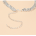 Women's Silver Color Fashion Wedding Jewelry Luxury Crystal Pearl Necklace/Earrings/Bracelet Ladies Jewelry Sets for Bridal