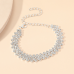Women's Silver Color Fashion Wedding Jewelry Luxury Crystal Pearl Necklace/Earrings/Bracelet Ladies Jewelry Sets for Bridal