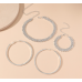 Women's Silver Color Fashion Wedding Jewelry Luxury Crystal Pearl Necklace/Earrings/Bracelet Ladies Jewelry Sets for Bridal
