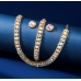 Women's Gold Color Fashion Wedding Jewelry Luxury Crystal Pearl Necklace/Earrings/Bracelet Ladies Jewelry Sets for Bridal