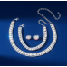 Women's Silver Color Fashion Wedding Jewelry Luxury Crystal Pearl Necklace/Earrings/Bracelet Ladies Jewelry Sets for Bridal