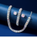 Women's Silver Color Fashion Wedding Jewelry Luxury Crystal Pearl Necklace/Earrings/Bracelet Ladies Jewelry Sets for Bridal Women's Silver Color Fashion Wedding Jewelry Luxury Crystal Pearl Necklace/Earrings/Bracelet Ladies Jewelry Sets for Bridal