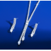 Women's Silver Fashion Wedding Jewelry Luxury Crystal Pearl Necklace/Earrings Ladies Jewelry Sets for Bridal