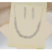 Women's Silver Fashion Wedding Jewelry Luxury Crystal Pearl Necklace/Earrings Ladies Jewelry Sets for Bridal