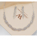 Women's Silver Fashion Wedding Jewelry Luxury Crystal Pearl Necklace/Earrings Ladies Jewelry Sets for Bridal Women's Silver Fashion Wedding Jewelry Luxury Crystal Pearl Necklace/Earrings Ladies Jewelry Sets for Bridal
