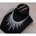 Women's Silver Fashion Wedding Jewelry Luxury Crystal Pearl Necklace/Earrings Ladies Jewelry Sets for Bridal