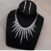 Women's Silver Fashion Wedding Jewelry Luxury Crystal Pearl Necklace/Earrings Ladies Jewelry Sets for Bridal Women's Silver Fashion Wedding Jewelry Luxury Crystal Pearl Necklace/Earrings Ladies Jewelry Sets for Bridal