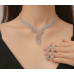 Women's Silver Fashion Wedding Jewelry Luxury Crystal Pearl Necklace/Earrings Ladies Jewelry Sets for Bridal Women's Silver Fashion Wedding Jewelry Luxury Crystal Pearl Necklace/Earrings Ladies Jewelry Sets for Bridal