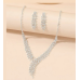 Women's Silver Fashion Wedding Jewelry Luxury Crystal Pearl Necklace/Earrings Ladies Jewelry Sets for Bridal Women's Silver Fashion Wedding Jewelry Luxury Crystal Pearl Necklace/Earrings Ladies Jewelry Sets for Bridal