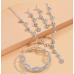 Women's Silver Color Fashion Wedding Jewelry Luxury Crystal Pearl Necklace/Bracelet/Ring/Earrings Ladies Jewelry Sets for Bridal Women's Silver Color Fashion Wedding Jewelry Luxury Crystal Pearl Necklace/Bracelet/Ring/Earrings Ladies Jewelry Sets for Bridal