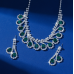 Women's Green Fashion Wedding Jewelry Luxury Crystal Pearl Necklace/Earrings Ladies Jewelry Sets for Bridal