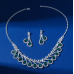 Women's Green Fashion Wedding Jewelry Luxury Crystal Pearl Necklace/Earrings Ladies Jewelry Sets for Bridal