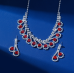 Women's Red Fashion Wedding Jewelry Luxury Crystal Pearl Necklace/Earrings Ladies Jewelry Sets for Bridal