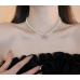 Women's Silver Fashion White Pearl Butterfly Wedding Jewelry Luxury Crystal Pearl Necklace/Earrings Ladies Jewelry Sets for Bridal