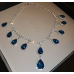 Women's Blue Fashion Wedding Jewelry Luxury Crystal Pearl Necklace/Earrings Ladies Jewelry Sets for Bridal