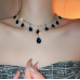 Women's Blue Fashion Wedding Jewelry Luxury Crystal Pearl Necklace/Earrings Ladies Jewelry Sets for Bridal Women's Blue Fashion Wedding Jewelry Luxury Crystal Pearl Necklace/Earrings Ladies Jewelry Sets for Bridal