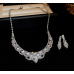 Women's White Fashion Wedding Jewelry Luxury Crystal Pearl Necklace/Earrings Ladies Jewelry Sets for Bridal