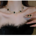Women's Gold Oval Fashion Wedding Jewelry Luxury Crystal Pearl Necklace/Earrings/Bracelet Ladies Jewelry Sets for Bridal