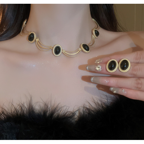 Women's Gold Oval Fashion Wedding Jewelry Luxury Crystal Pearl Necklace/Earrings/Bracelet Ladies Jewelry Sets for Bridal