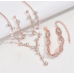 Women's Rose Gold Color Fashion Wedding Jewelry Luxury Crystal Pearl Necklace/Bracelet/Ring/Earrings Ladies Jewelry Sets for Bridal Women's Rose Gold Color Fashion Wedding Jewelry Luxury Crystal Pearl Necklace/Bracelet/Ring/Earrings Ladies Jewelry Sets for Bridal