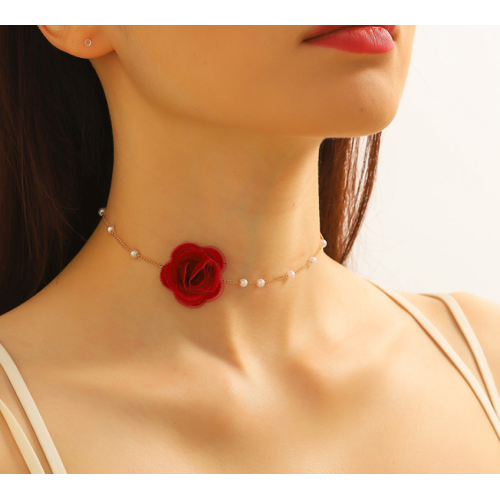 Gothic Elegant Rose Flower Clavicle Chain Necklace for Women Adjustable Sexy Choker Mariage Jewelry Gift Fashion Accessories
