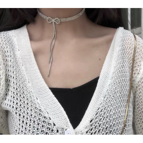 New Shiny Butterfly Necklace Ladies Exquisite Double Layer Clavicle Chain Necklace Jewelry for Ladies Gift